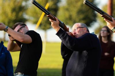 Laser clay shooting