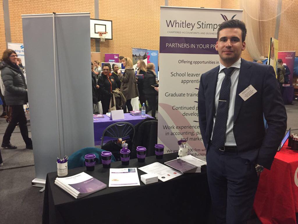 Whitley Stimpson attends High Wycombe careers fair