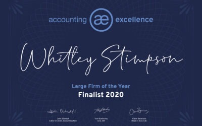 Whitley Stimpson announced as a finalist for Accounting Excellence award